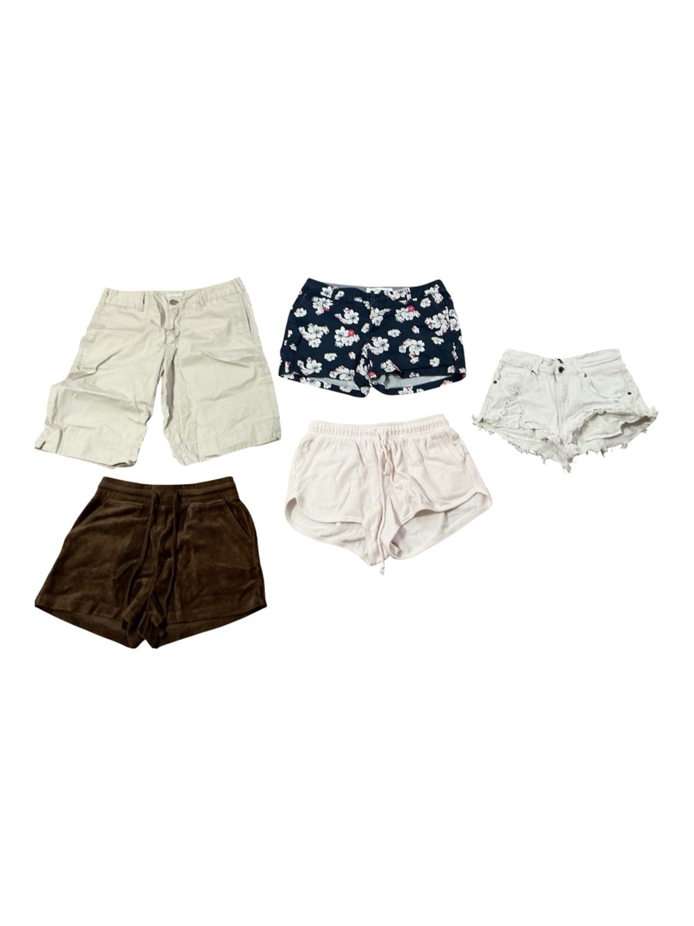 Merona Women's Shorts Set - Navy Floral, Cream, Brown, White